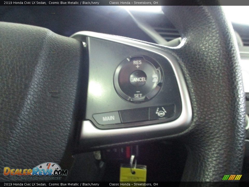 2019 Honda Civic LX Sedan Cosmic Blue Metallic / Black/Ivory Photo #31