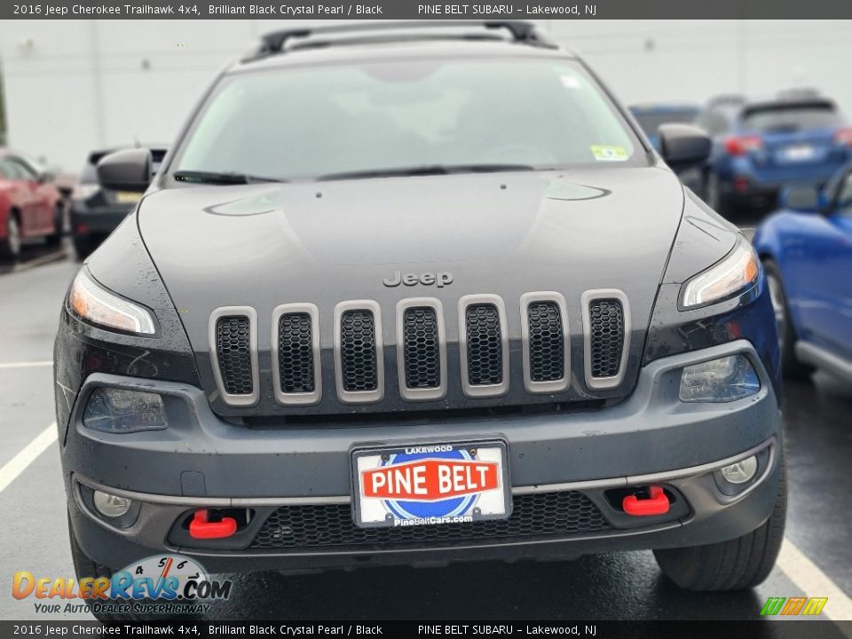 2016 Jeep Cherokee Trailhawk 4x4 Brilliant Black Crystal Pearl / Black Photo #2