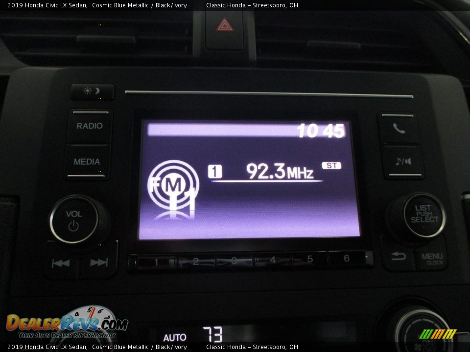 2019 Honda Civic LX Sedan Cosmic Blue Metallic / Black/Ivory Photo #35