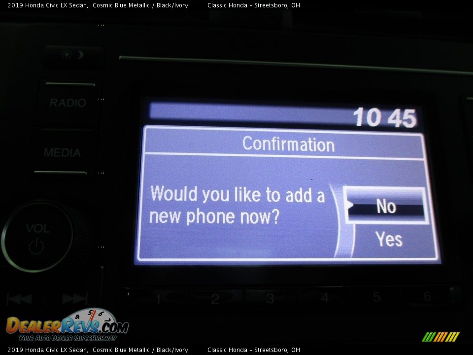 2019 Honda Civic LX Sedan Cosmic Blue Metallic / Black/Ivory Photo #36
