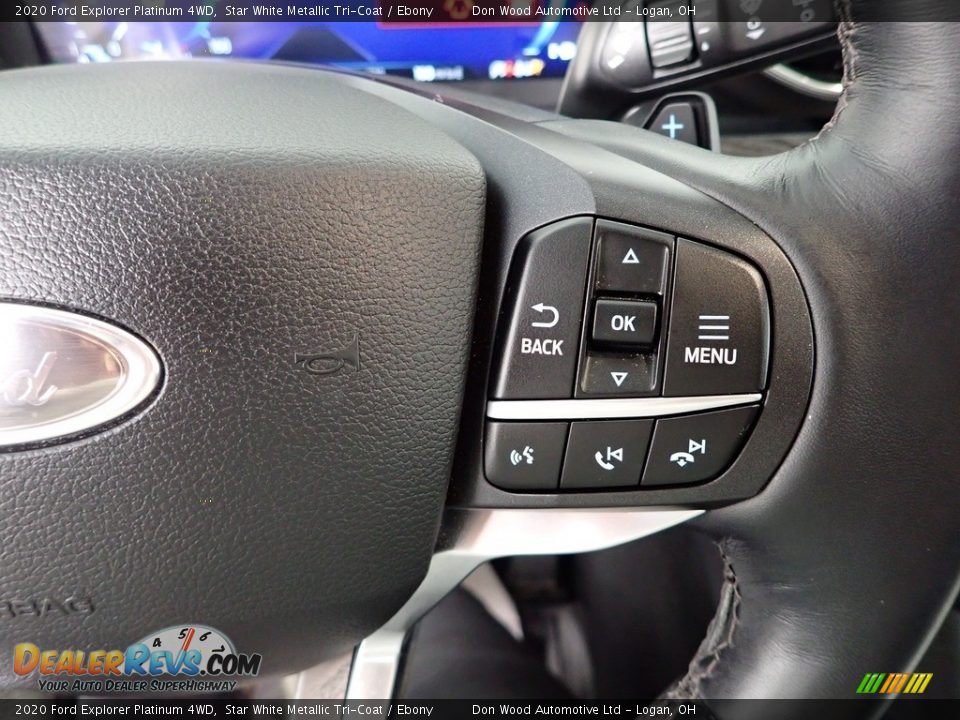 2020 Ford Explorer Platinum 4WD Star White Metallic Tri-Coat / Ebony Photo #25