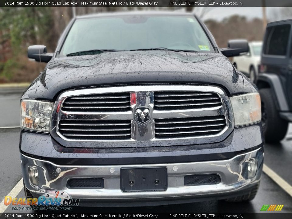 2014 Ram 1500 Big Horn Quad Cab 4x4 Maximum Steel Metallic / Black/Diesel Gray Photo #2