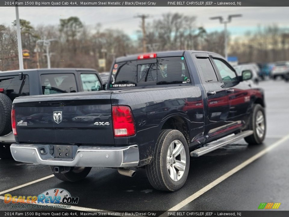 2014 Ram 1500 Big Horn Quad Cab 4x4 Maximum Steel Metallic / Black/Diesel Gray Photo #3