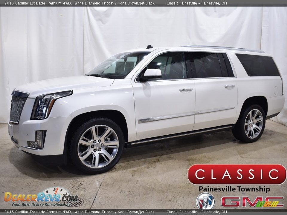 2015 Cadillac Escalade Premium 4WD White Diamond Tricoat / Kona Brown/Jet Black Photo #1