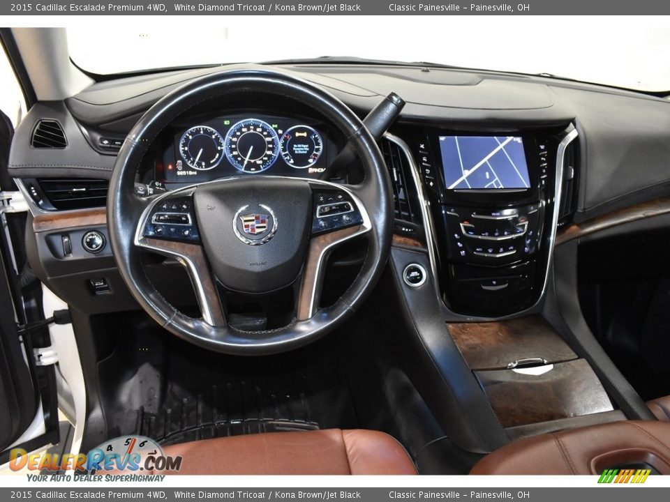 2015 Cadillac Escalade Premium 4WD White Diamond Tricoat / Kona Brown/Jet Black Photo #14