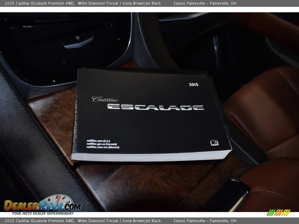 2015 Cadillac Escalade Premium 4WD White Diamond Tricoat / Kona Brown/Jet Black Photo #18