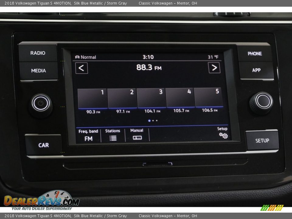 2018 Volkswagen Tiguan S 4MOTION Silk Blue Metallic / Storm Gray Photo #10