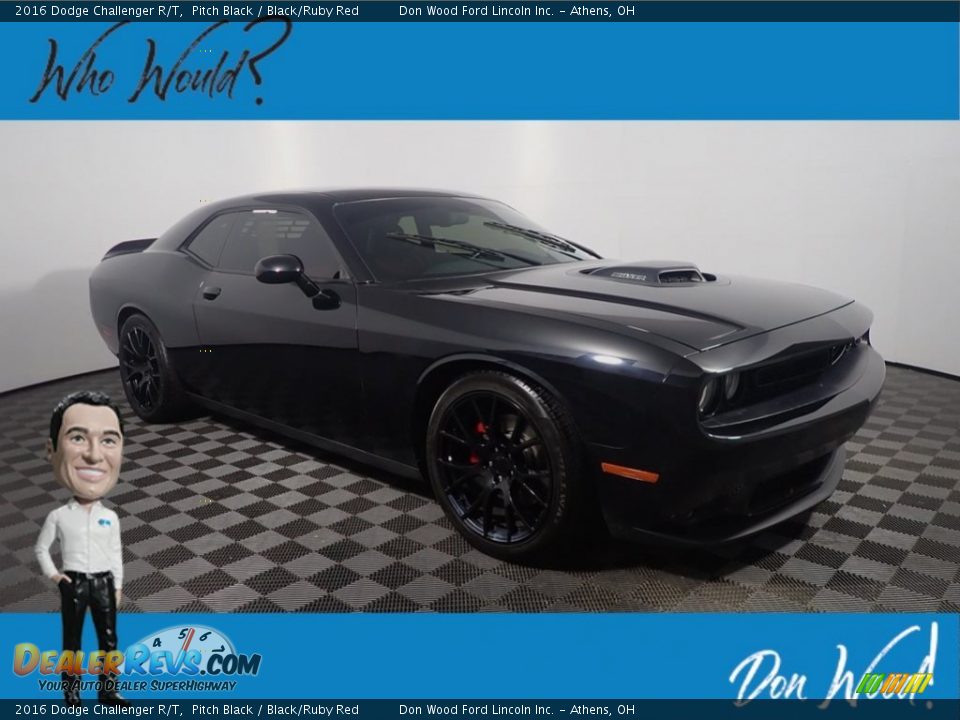 2016 Dodge Challenger R/T Pitch Black / Black/Ruby Red Photo #1