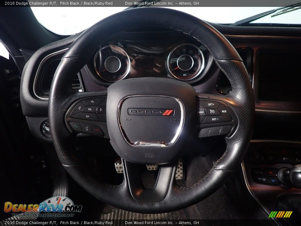 2016 Dodge Challenger R/T Pitch Black / Black/Ruby Red Photo #26