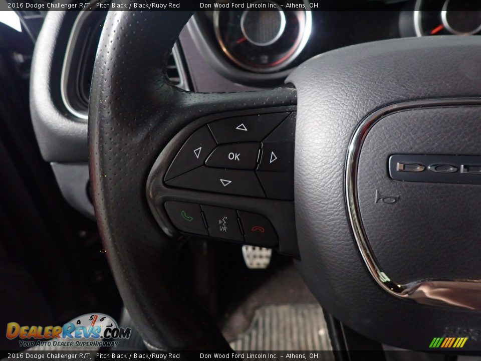 2016 Dodge Challenger R/T Pitch Black / Black/Ruby Red Photo #28
