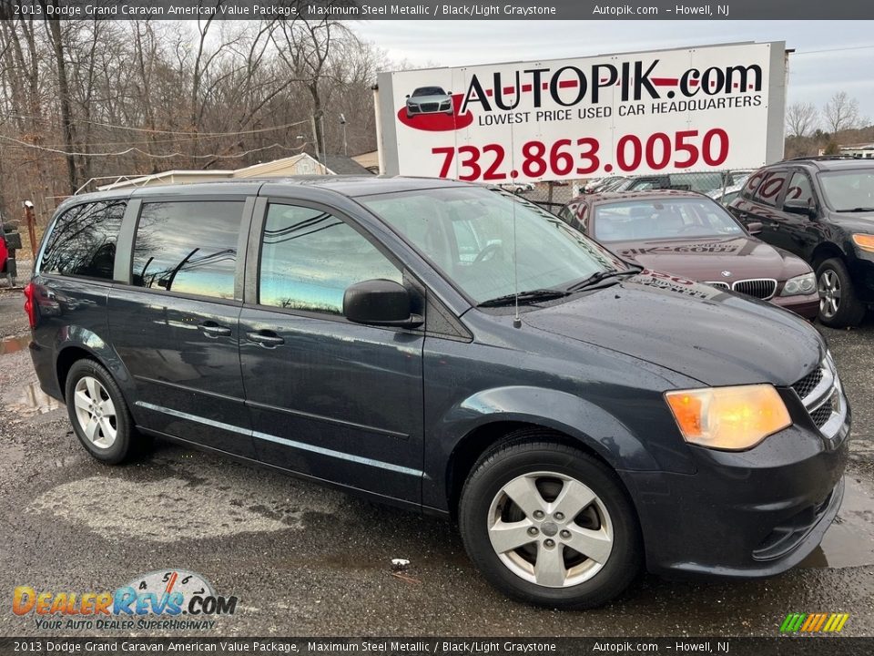 2013 Dodge Grand Caravan American Value Package Maximum Steel Metallic / Black/Light Graystone Photo #1