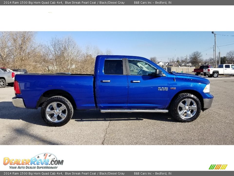 2014 Ram 1500 Big Horn Quad Cab 4x4 Blue Streak Pearl Coat / Black/Diesel Gray Photo #1