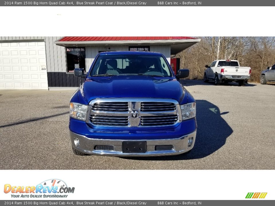 2014 Ram 1500 Big Horn Quad Cab 4x4 Blue Streak Pearl Coat / Black/Diesel Gray Photo #3