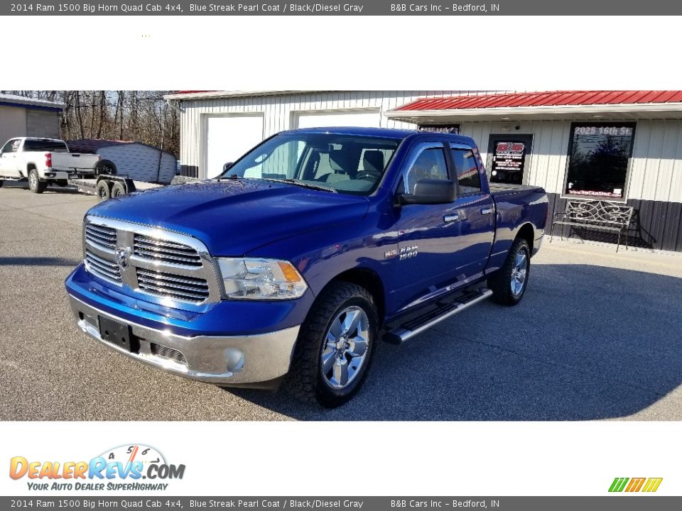 2014 Ram 1500 Big Horn Quad Cab 4x4 Blue Streak Pearl Coat / Black/Diesel Gray Photo #4