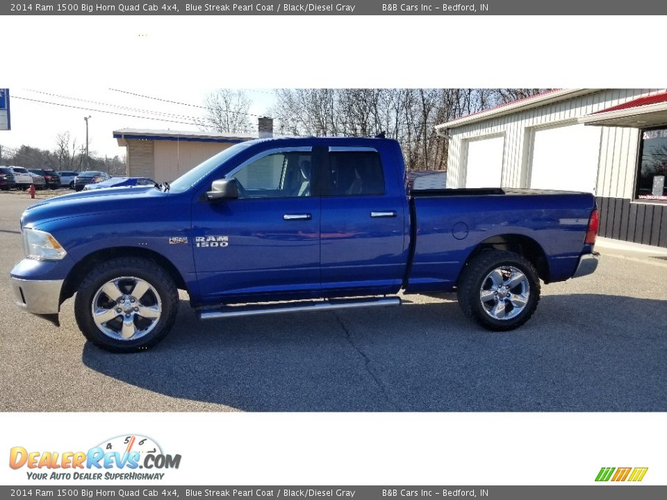 2014 Ram 1500 Big Horn Quad Cab 4x4 Blue Streak Pearl Coat / Black/Diesel Gray Photo #5