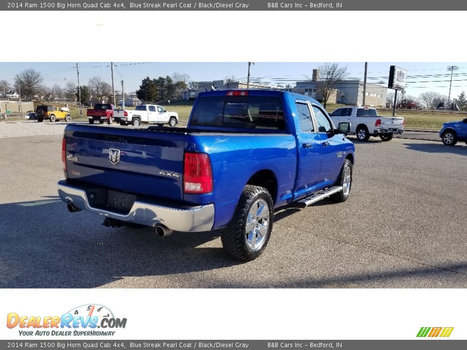 2014 Ram 1500 Big Horn Quad Cab 4x4 Blue Streak Pearl Coat / Black/Diesel Gray Photo #8