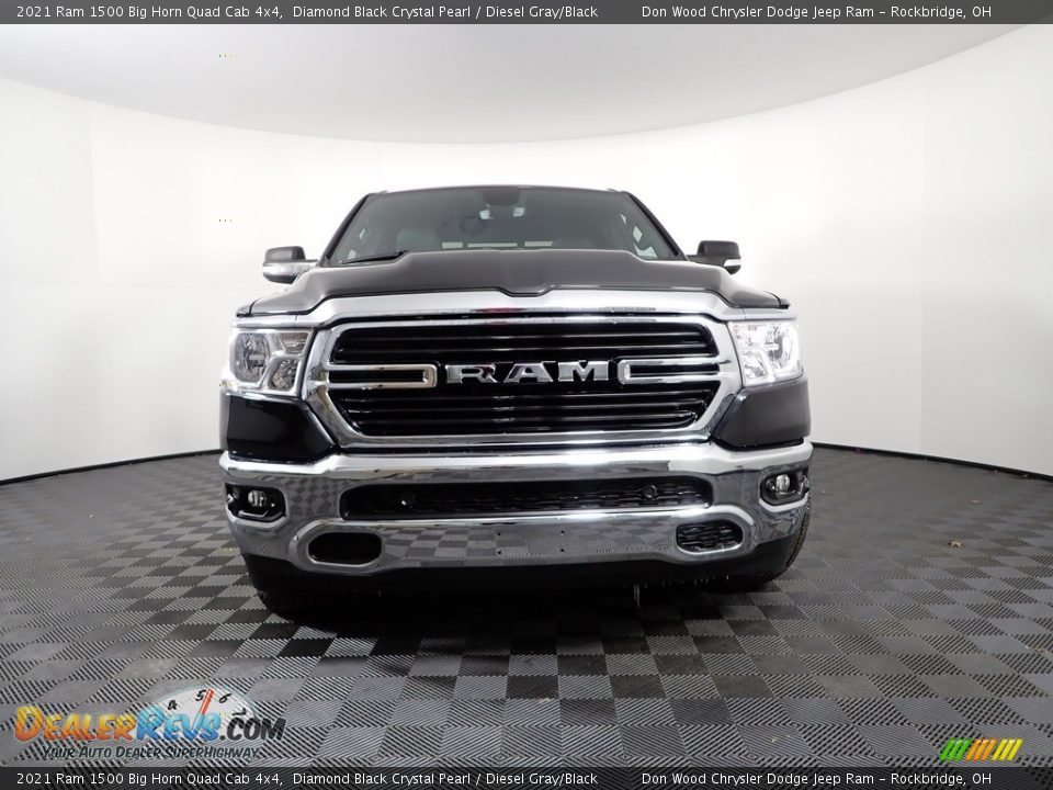 2021 Ram 1500 Big Horn Quad Cab 4x4 Diamond Black Crystal Pearl / Diesel Gray/Black Photo #8