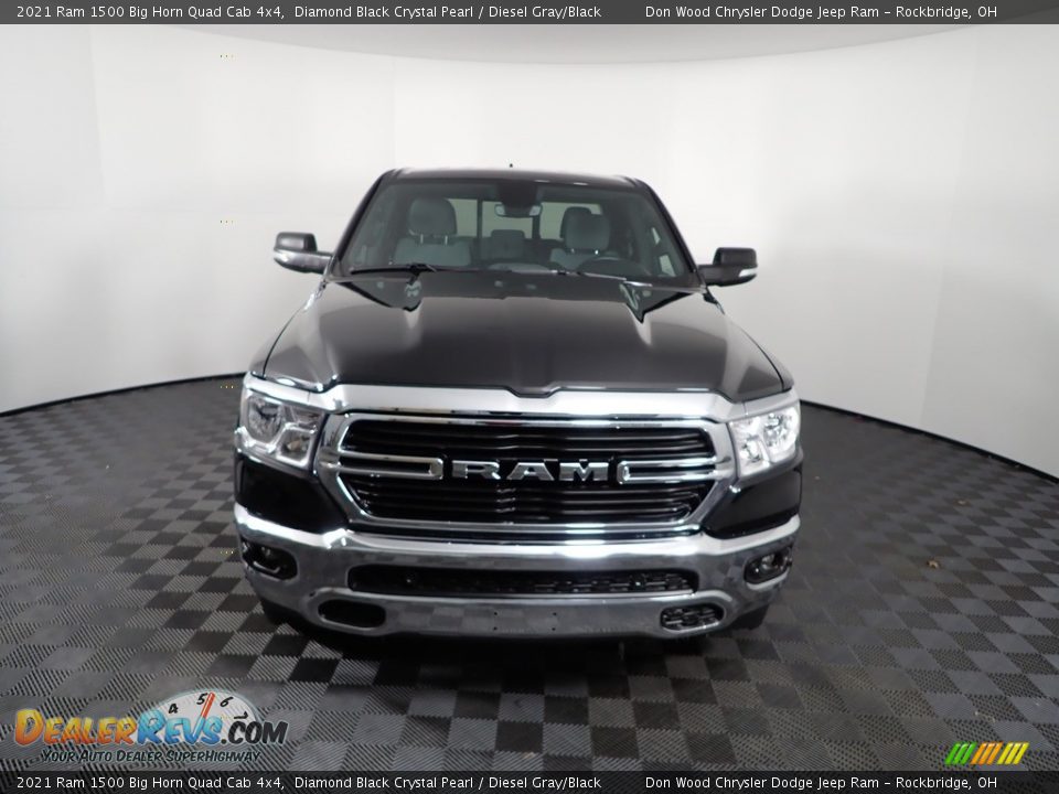 2021 Ram 1500 Big Horn Quad Cab 4x4 Diamond Black Crystal Pearl / Diesel Gray/Black Photo #9
