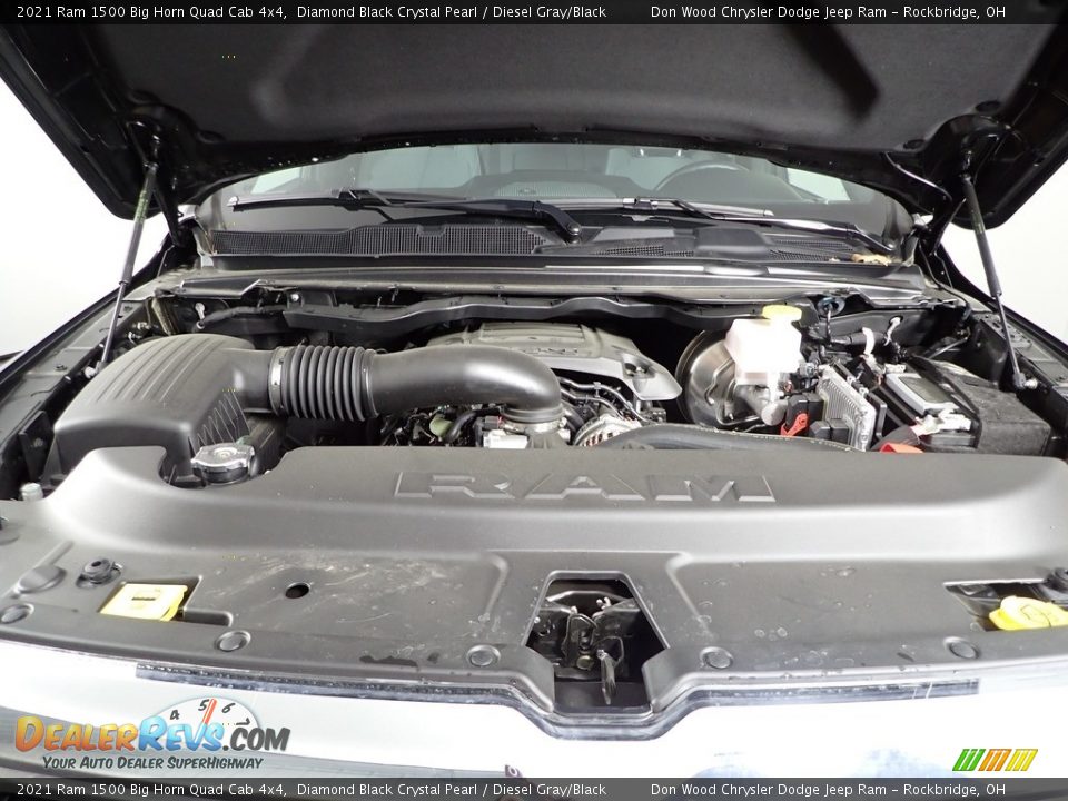 2021 Ram 1500 Big Horn Quad Cab 4x4 Diamond Black Crystal Pearl / Diesel Gray/Black Photo #11