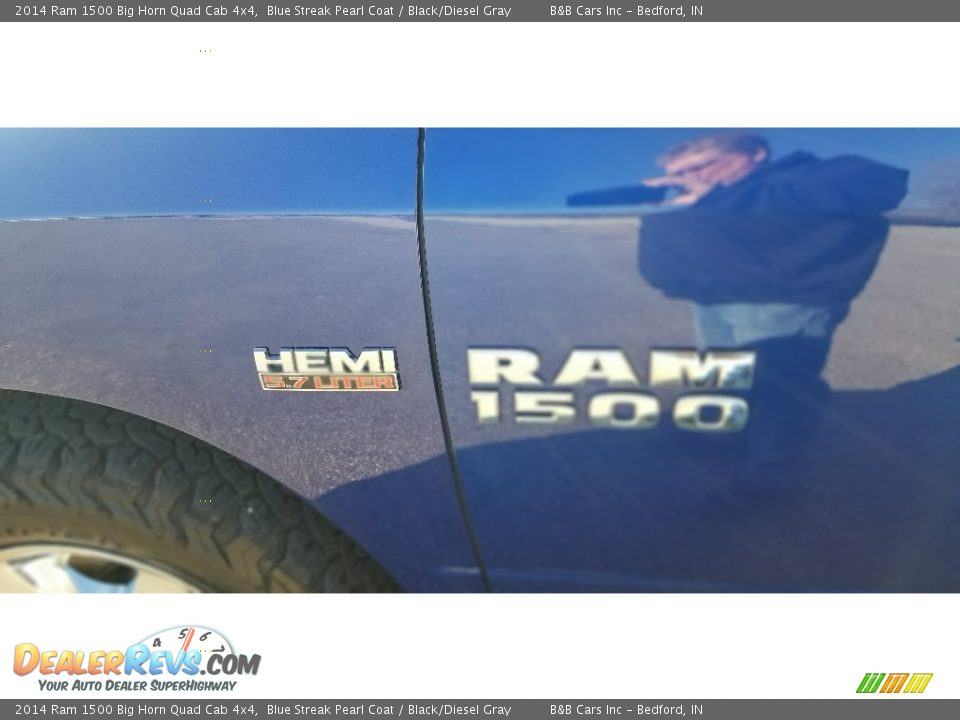 2014 Ram 1500 Big Horn Quad Cab 4x4 Blue Streak Pearl Coat / Black/Diesel Gray Photo #13