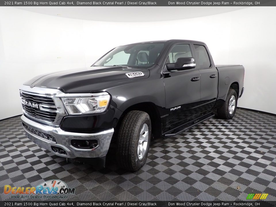 2021 Ram 1500 Big Horn Quad Cab 4x4 Diamond Black Crystal Pearl / Diesel Gray/Black Photo #12