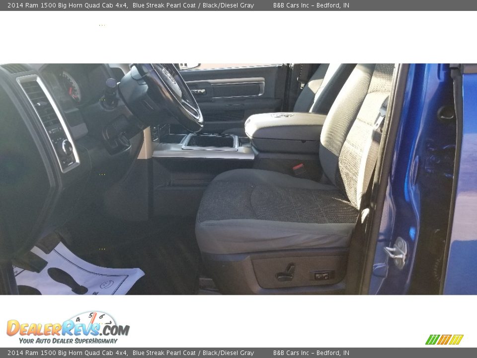 2014 Ram 1500 Big Horn Quad Cab 4x4 Blue Streak Pearl Coat / Black/Diesel Gray Photo #14