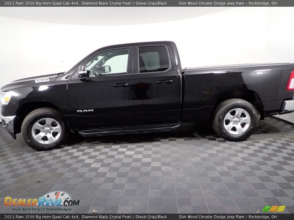 2021 Ram 1500 Big Horn Quad Cab 4x4 Diamond Black Crystal Pearl / Diesel Gray/Black Photo #13