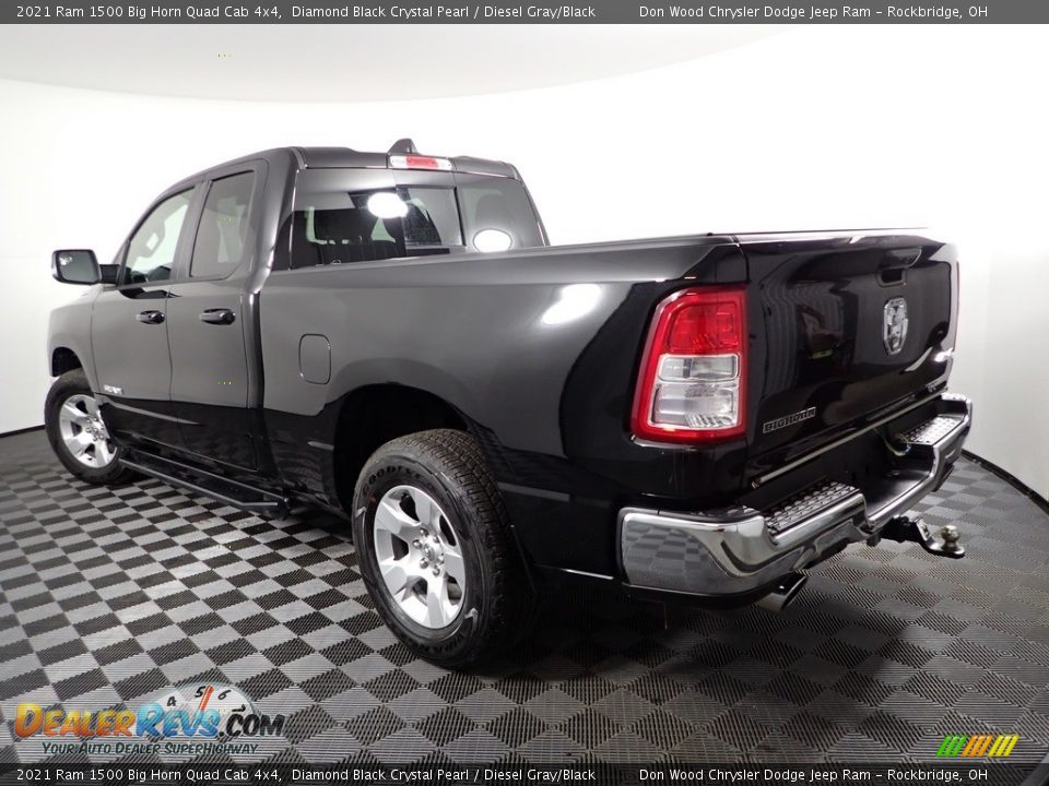 2021 Ram 1500 Big Horn Quad Cab 4x4 Diamond Black Crystal Pearl / Diesel Gray/Black Photo #14