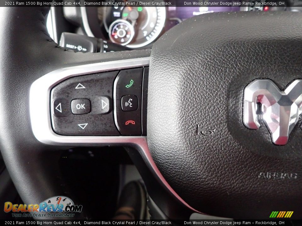 2021 Ram 1500 Big Horn Quad Cab 4x4 Diamond Black Crystal Pearl / Diesel Gray/Black Photo #23