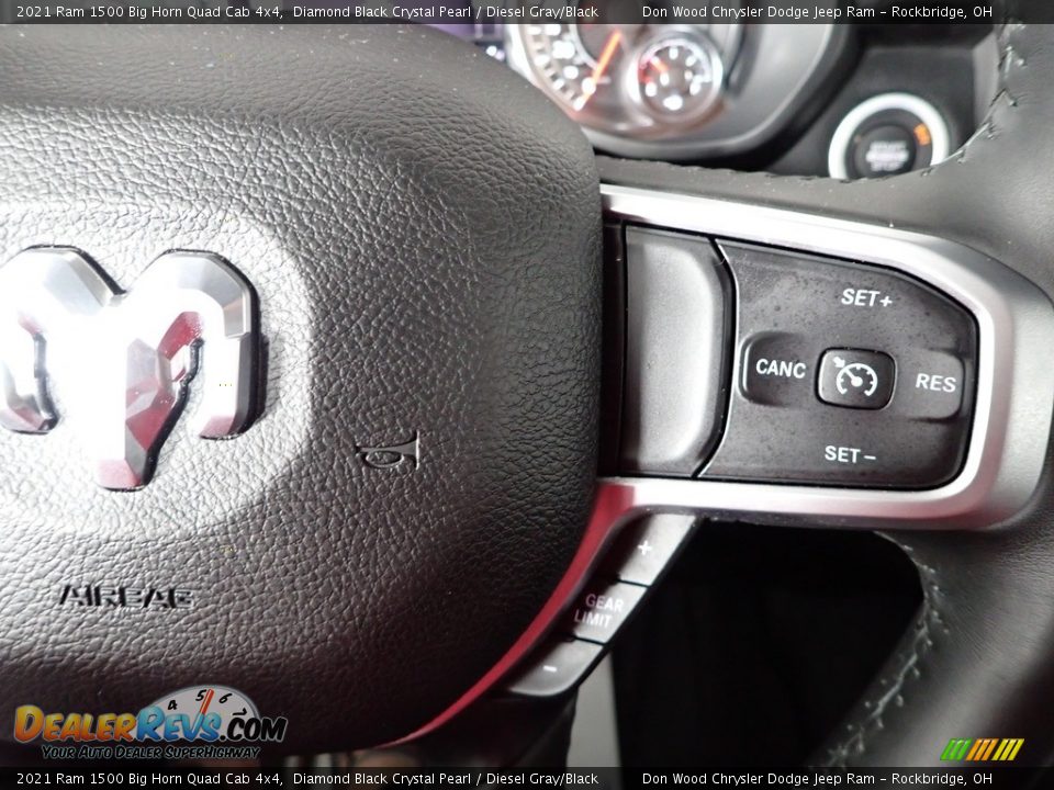2021 Ram 1500 Big Horn Quad Cab 4x4 Diamond Black Crystal Pearl / Diesel Gray/Black Photo #24