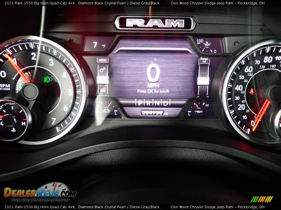 2021 Ram 1500 Big Horn Quad Cab 4x4 Diamond Black Crystal Pearl / Diesel Gray/Black Photo #25