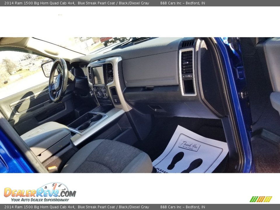 2014 Ram 1500 Big Horn Quad Cab 4x4 Blue Streak Pearl Coat / Black/Diesel Gray Photo #29