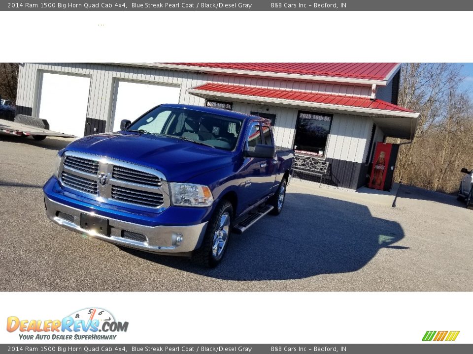 2014 Ram 1500 Big Horn Quad Cab 4x4 Blue Streak Pearl Coat / Black/Diesel Gray Photo #32