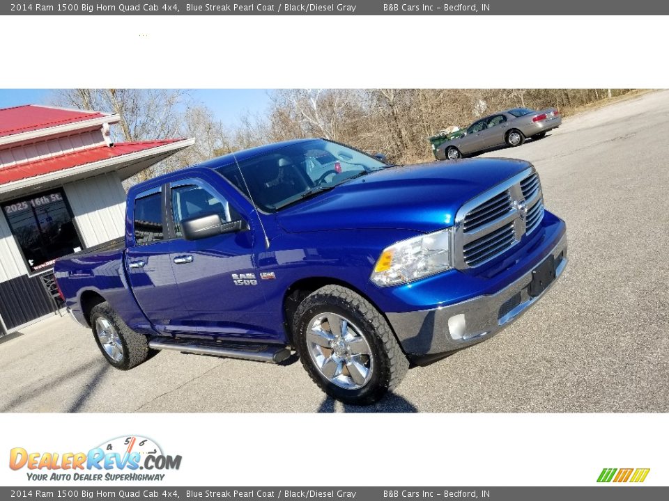 2014 Ram 1500 Big Horn Quad Cab 4x4 Blue Streak Pearl Coat / Black/Diesel Gray Photo #33