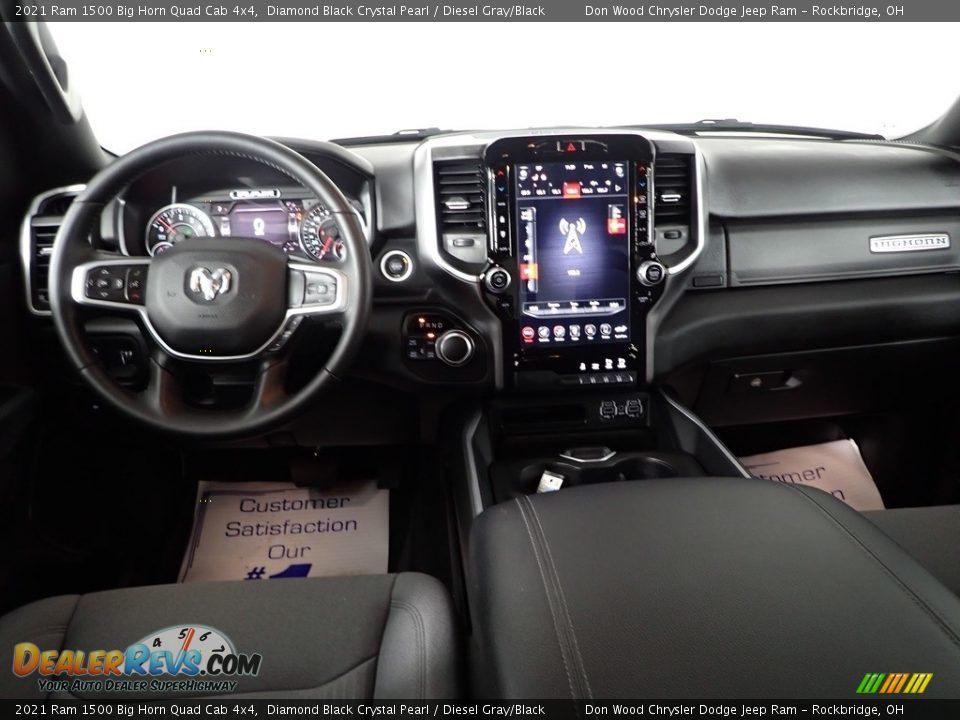 2021 Ram 1500 Big Horn Quad Cab 4x4 Diamond Black Crystal Pearl / Diesel Gray/Black Photo #34