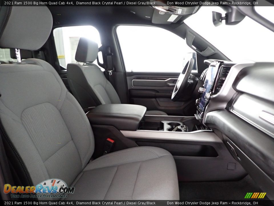 2021 Ram 1500 Big Horn Quad Cab 4x4 Diamond Black Crystal Pearl / Diesel Gray/Black Photo #36