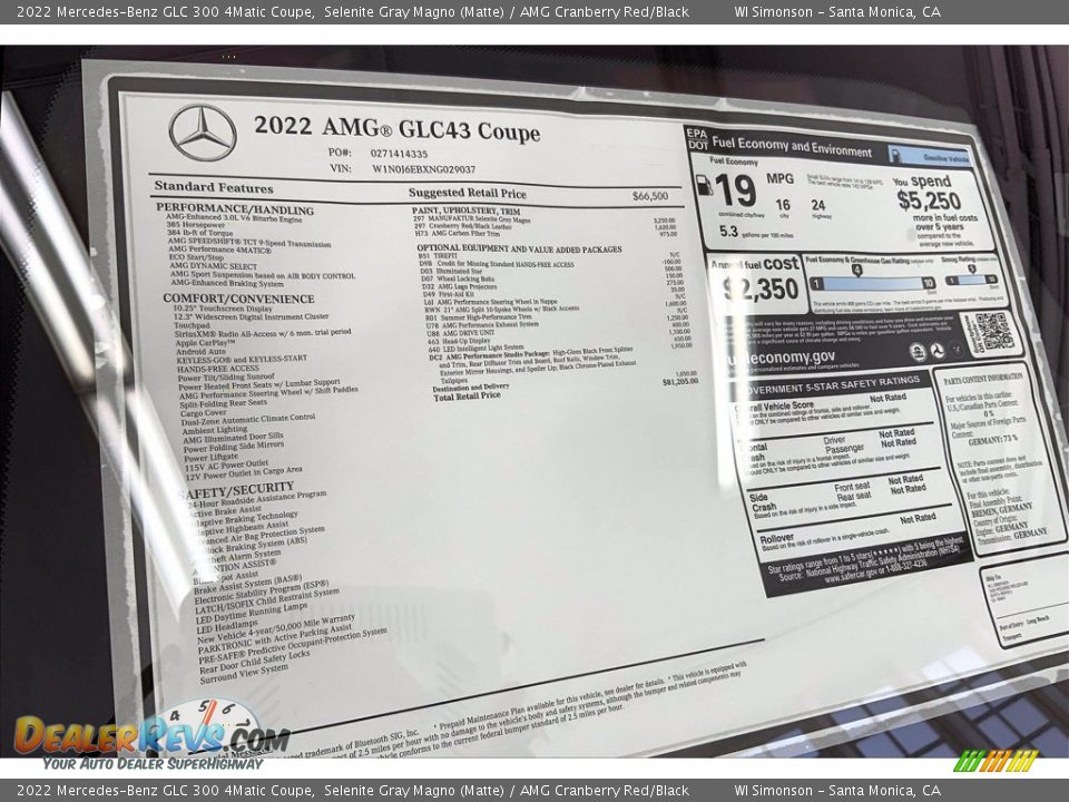 2022 Mercedes-Benz GLC 300 4Matic Coupe Window Sticker Photo #13