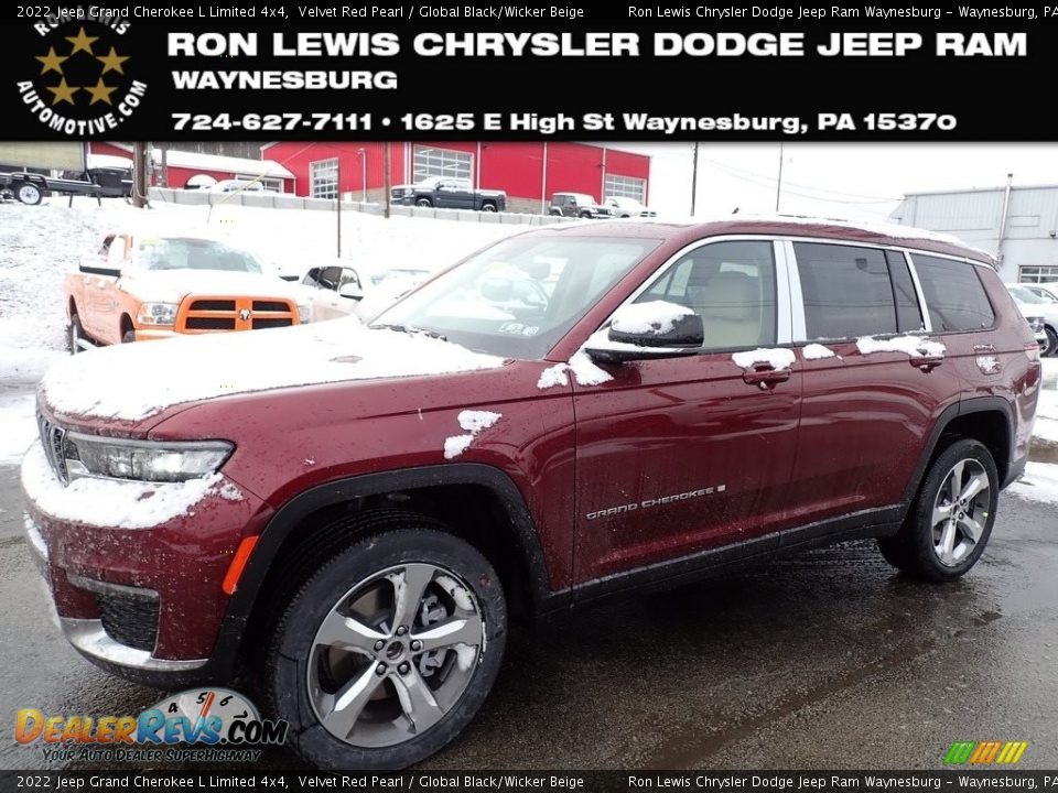 2022 Jeep Grand Cherokee L Limited 4x4 Velvet Red Pearl / Global Black/Wicker Beige Photo #1