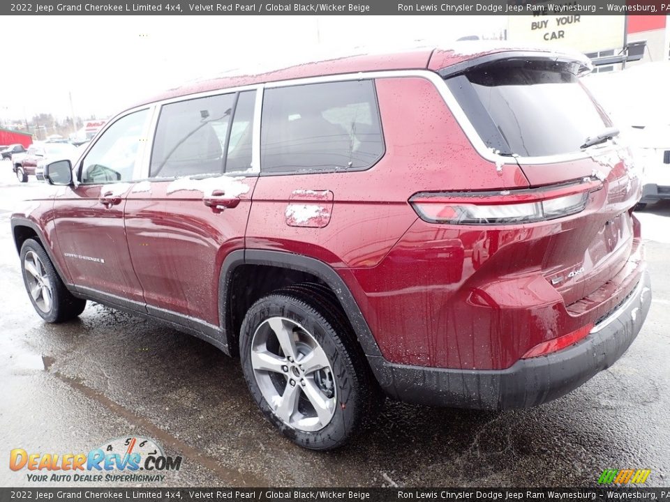 2022 Jeep Grand Cherokee L Limited 4x4 Velvet Red Pearl / Global Black/Wicker Beige Photo #3