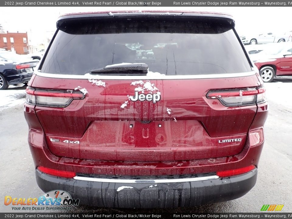 2022 Jeep Grand Cherokee L Limited 4x4 Velvet Red Pearl / Global Black/Wicker Beige Photo #4