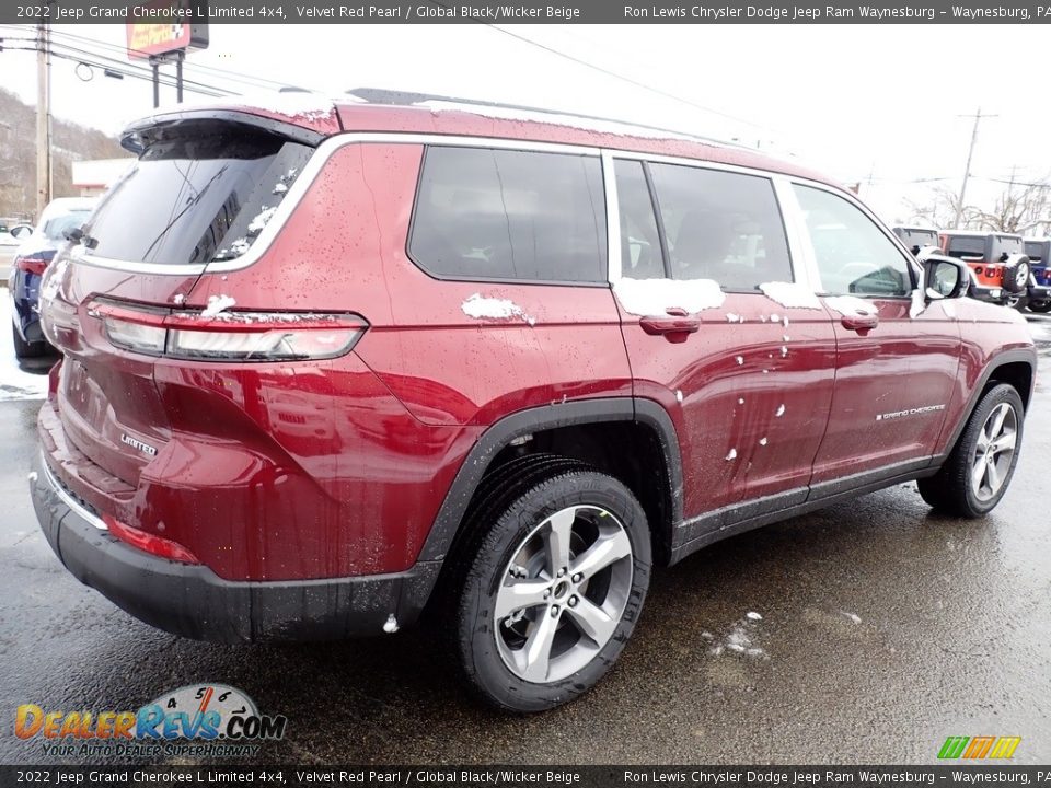 2022 Jeep Grand Cherokee L Limited 4x4 Velvet Red Pearl / Global Black/Wicker Beige Photo #6