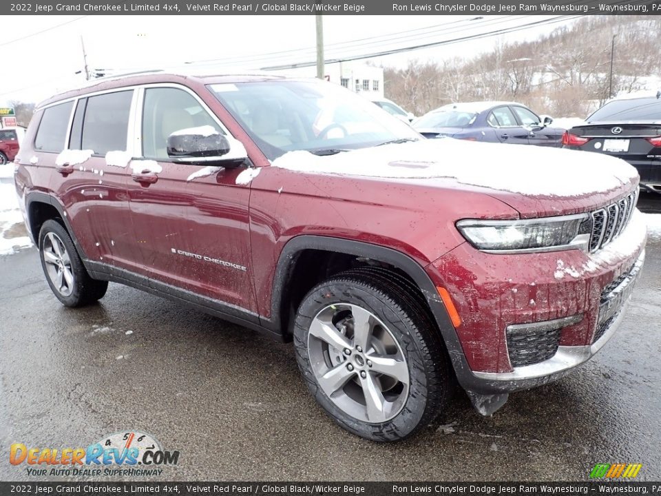 2022 Jeep Grand Cherokee L Limited 4x4 Velvet Red Pearl / Global Black/Wicker Beige Photo #8