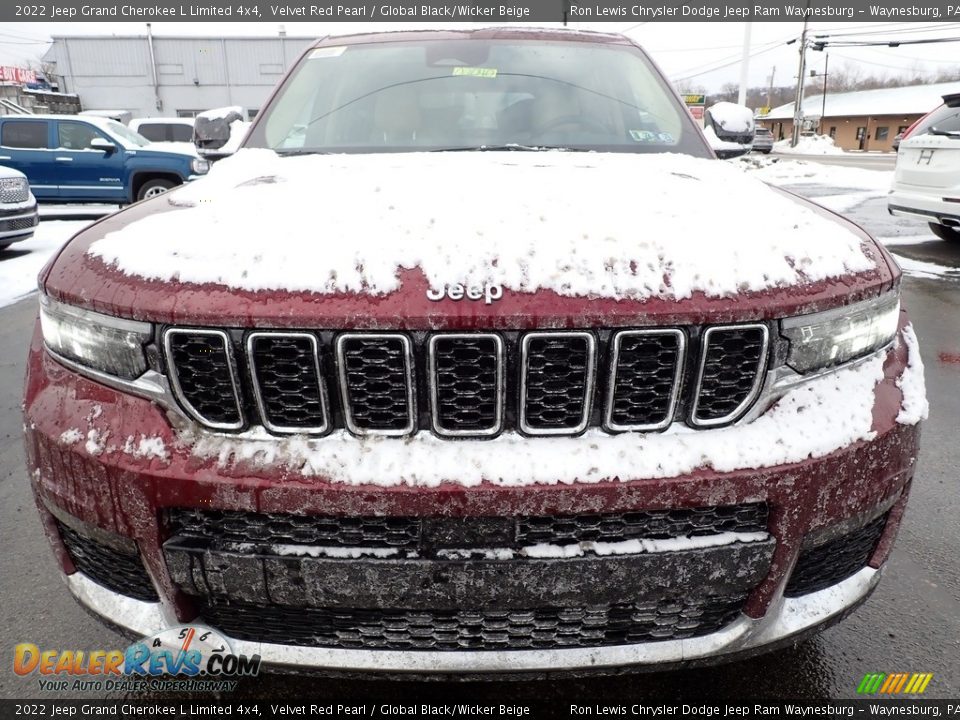 2022 Jeep Grand Cherokee L Limited 4x4 Velvet Red Pearl / Global Black/Wicker Beige Photo #9