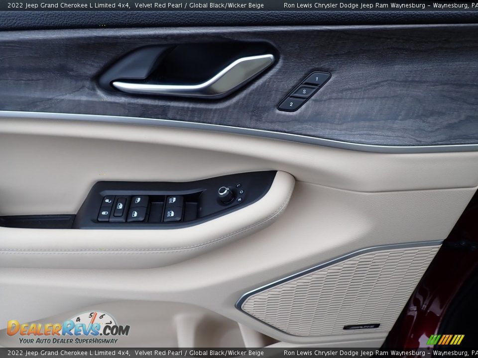 2022 Jeep Grand Cherokee L Limited 4x4 Velvet Red Pearl / Global Black/Wicker Beige Photo #14
