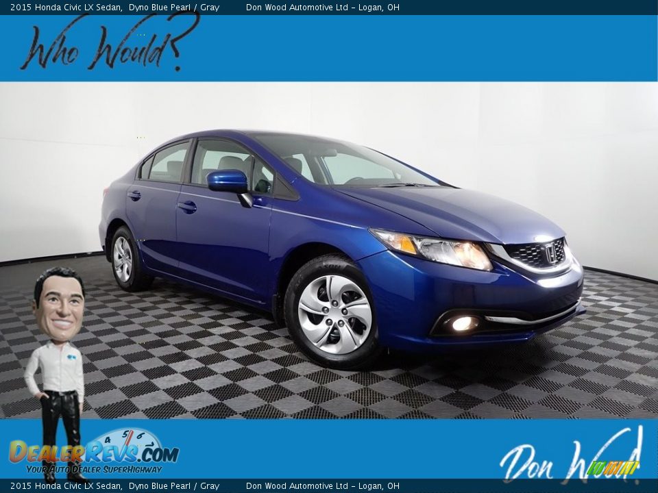 2015 Honda Civic LX Sedan Dyno Blue Pearl / Gray Photo #1