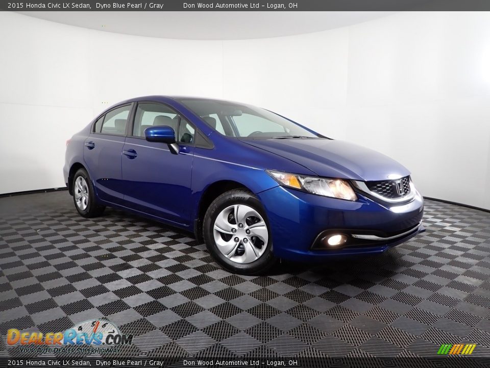 2015 Honda Civic LX Sedan Dyno Blue Pearl / Gray Photo #2