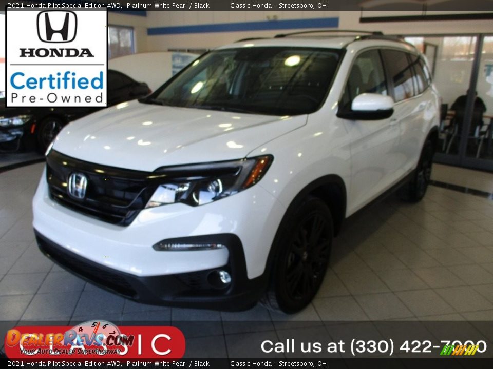 2021 Honda Pilot Special Edition AWD Platinum White Pearl / Black Photo #1