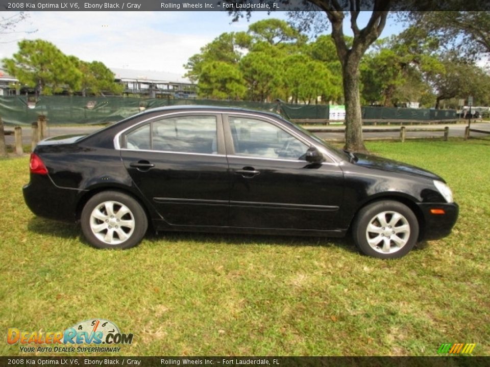 2008 Kia Optima LX V6 Ebony Black / Gray Photo #3