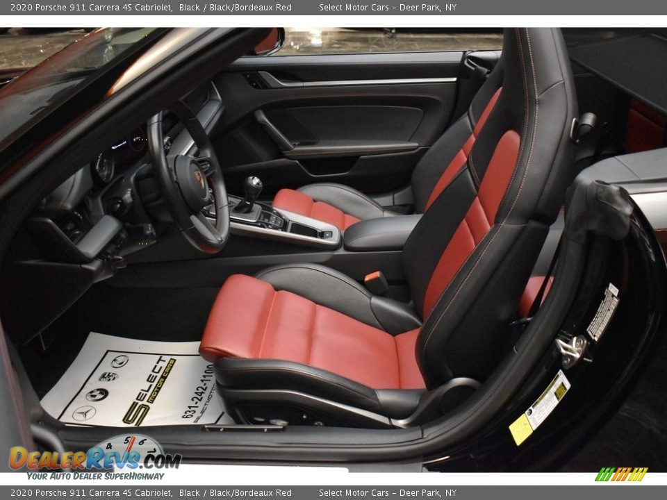 Black/Bordeaux Red Interior - 2020 Porsche 911 Carrera 4S Cabriolet Photo #10