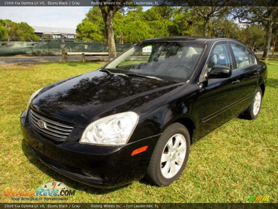 2008 Kia Optima LX V6 Ebony Black / Gray Photo #13